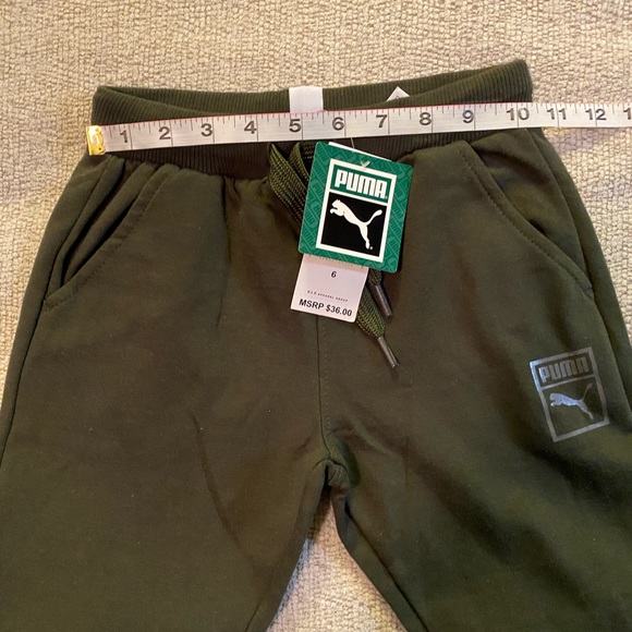 Puma Kids Boys Dark Green Sweatpants Size 6 - Picture 6 of 8